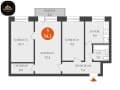Купить трехкомнатную квартиру, 54.1 м², этаж 3 из 4. Фото 2