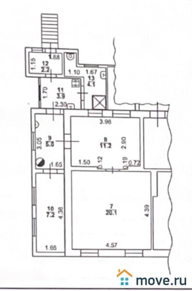 3-комн. квартира, 53.7 м²