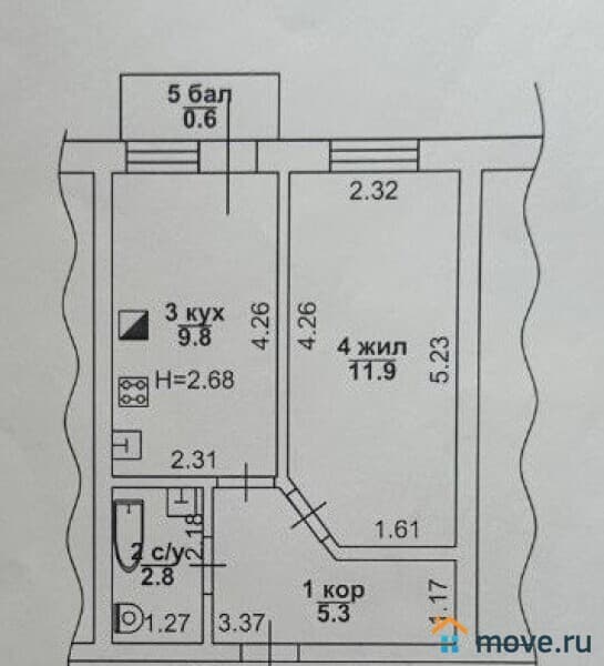 1-комн. квартира, 30 м²