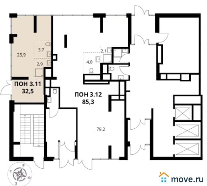 торговое помещение, 32.5 м²