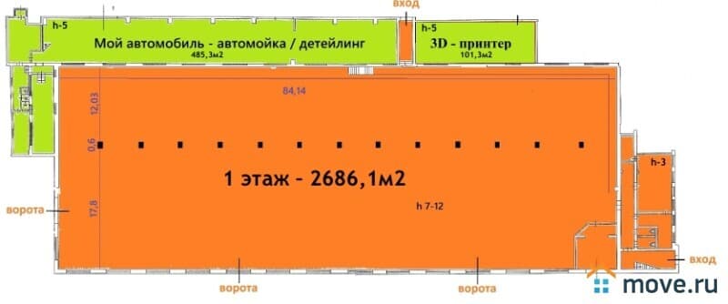 склад, 3433.1 м²