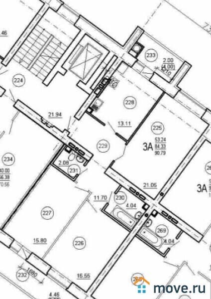 3-комн. квартира, 91 м&sup2;