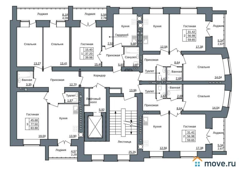 3-комн. квартира, 84 м&sup2;