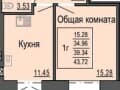Продажа однокомнатной квартиры, 40 м², этаж 5 из 9. Фото 2