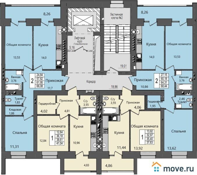 2-комн. квартира, 66 м&sup2;