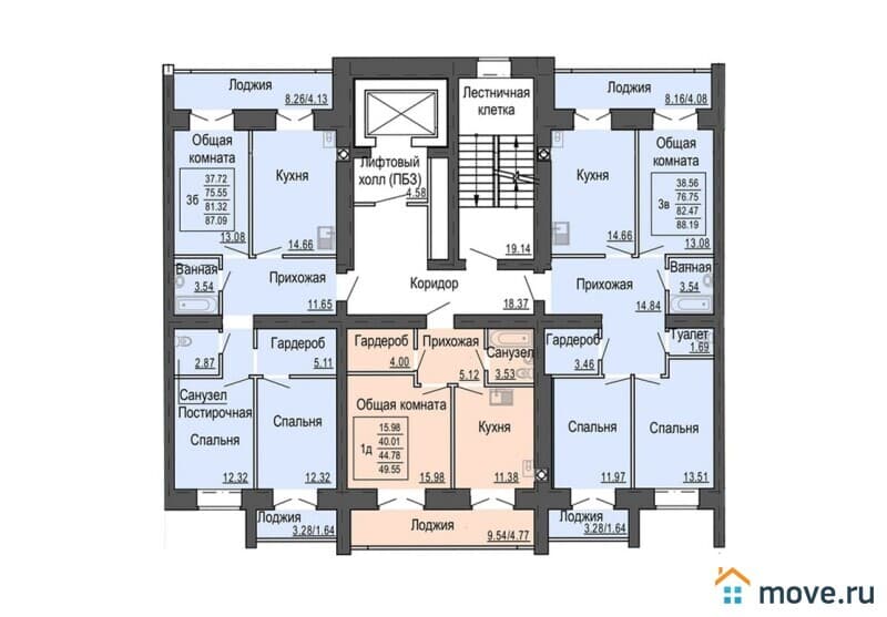 3-комн. квартира, 89 м&sup2;