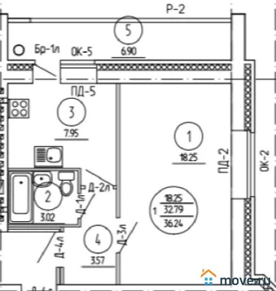 1-комн. квартира, 36 м²