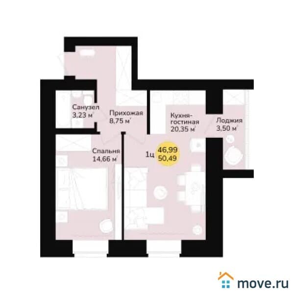 2-комн. квартира, 50 м²