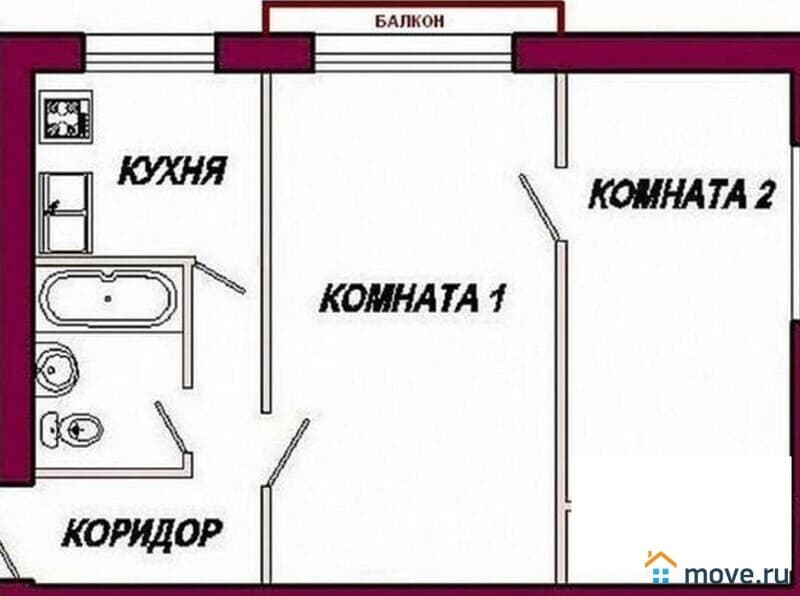 2-комн. квартира, 47 м²