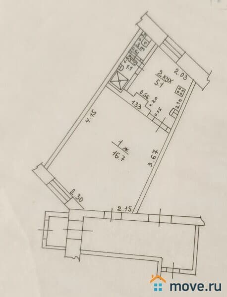 1-комн. квартира, 23 м²