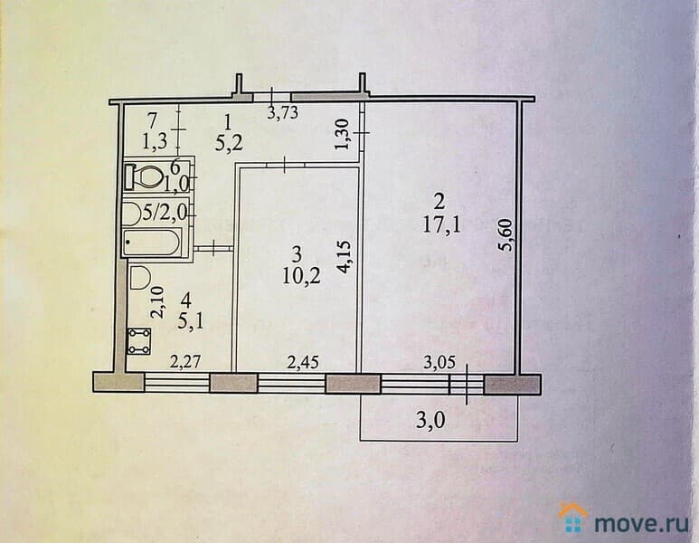 2-комн. квартира, 43 м²