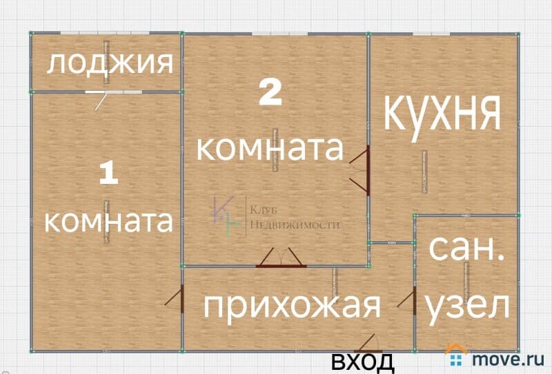 2-комн. квартира, 46.5 м²