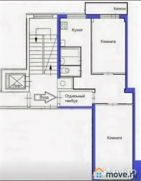 2-комн. квартира, 46 м²