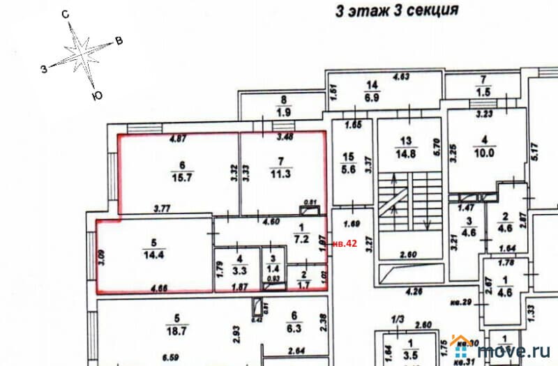 2-комн. квартира, 55 м²