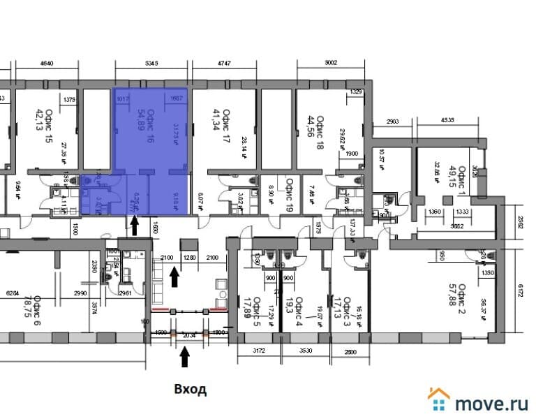 свободного назначения, 55 м²