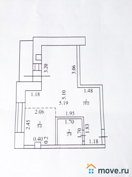 1-комн. квартира, 28.9 м²