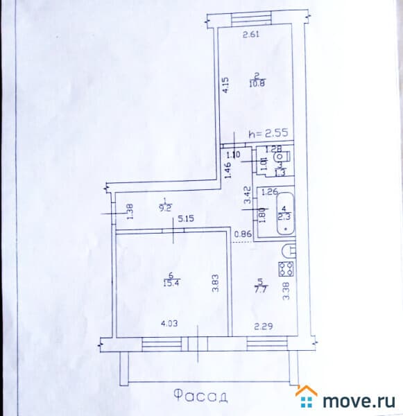 2-комн. квартира, 46.5 м²