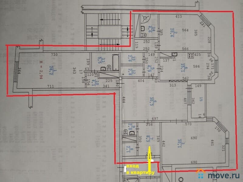 3-комн. квартира, 161 м²