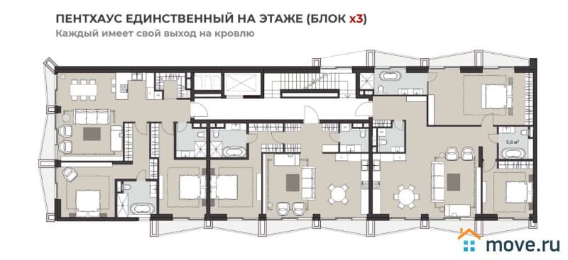 5-комн. квартира, 314 м²