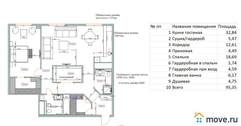 2-комн. квартира, 97 м²