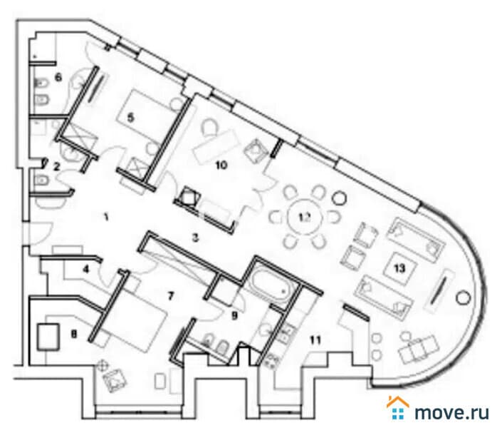 4-комн. квартира, 173 м²