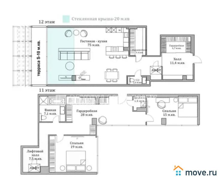 3-комн. квартира, 109 м²