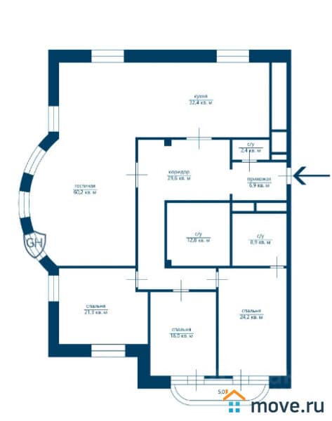 4-комн. квартира, 219 м²