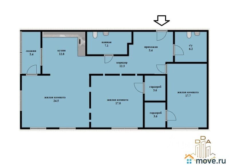 3-комн. квартира, 113 м²