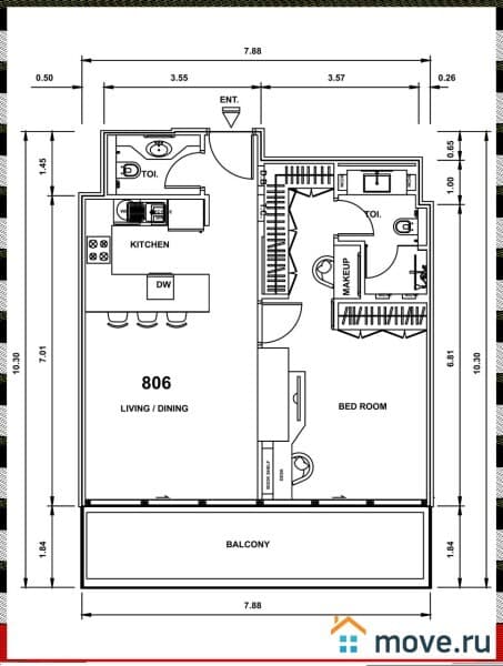 2-комн. квартира, 77.6 м²