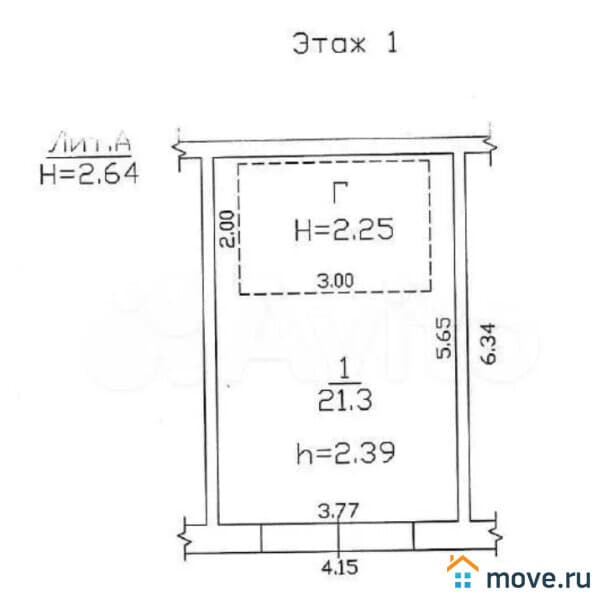 гараж, 21.6 м²