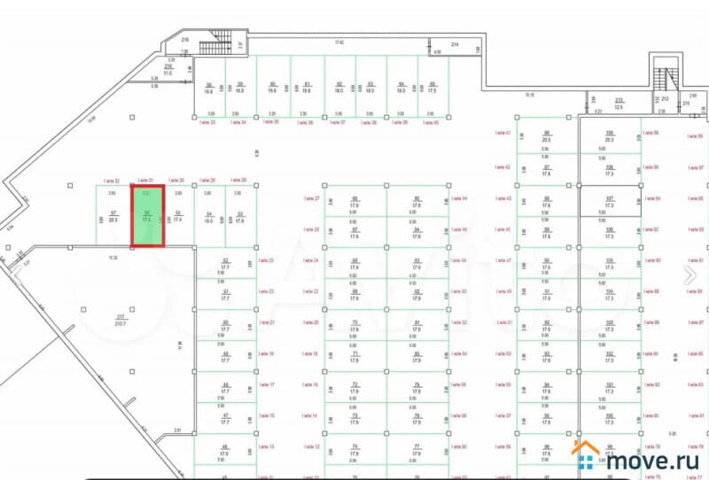 машиноместо, 17.4 м²