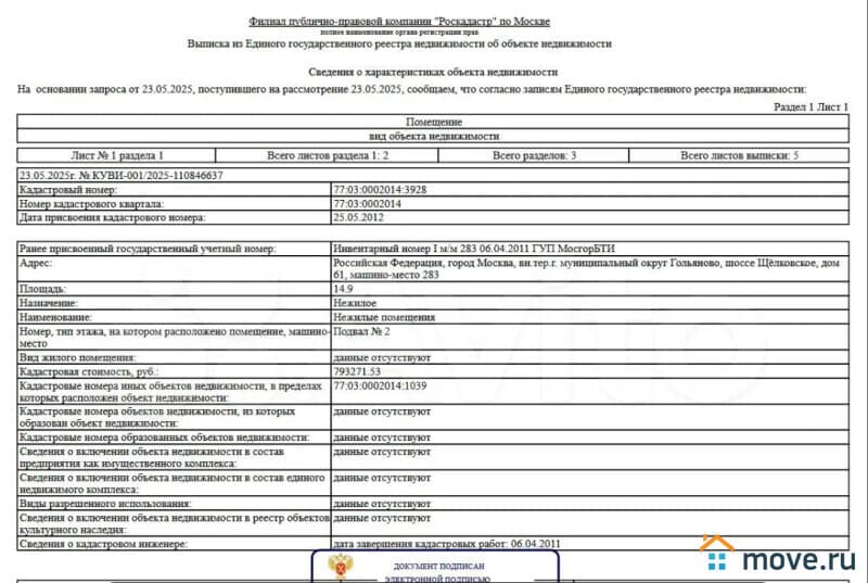 машиноместо, 14.9 м²