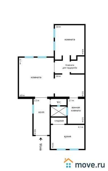 3-комн. квартира, 100 м²