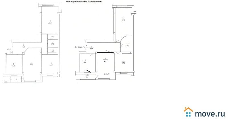 3-комн. квартира, 126 м²