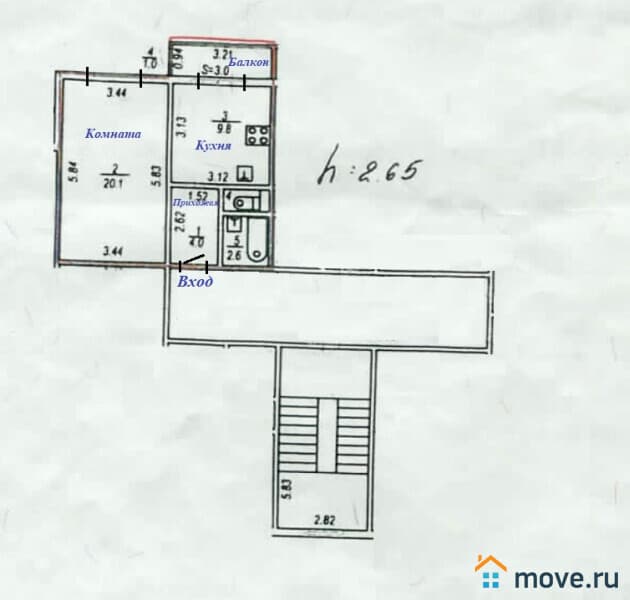 1-комн. квартира, 37.5 м²