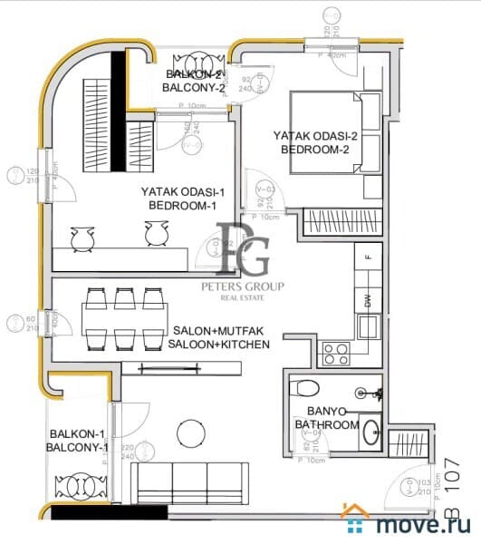 2-комн. квартира, 66 м²