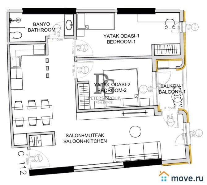 1-комн. квартира, 45 м²