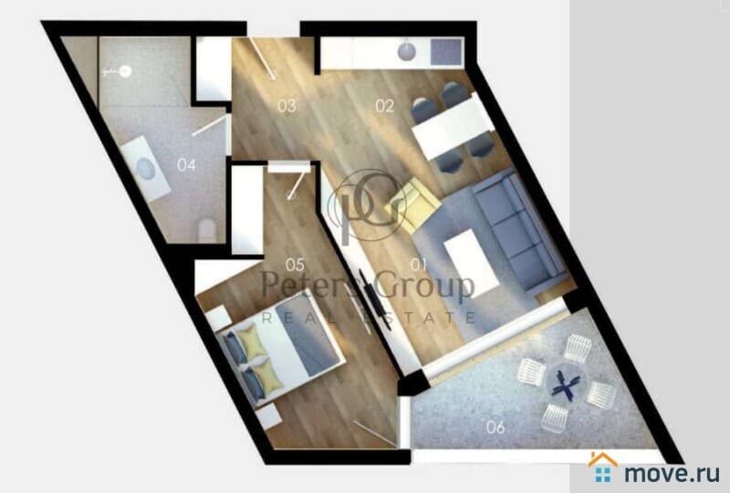 1-комн. квартира, 53 м²