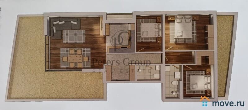 3-комн. пентхаус, 135 м²