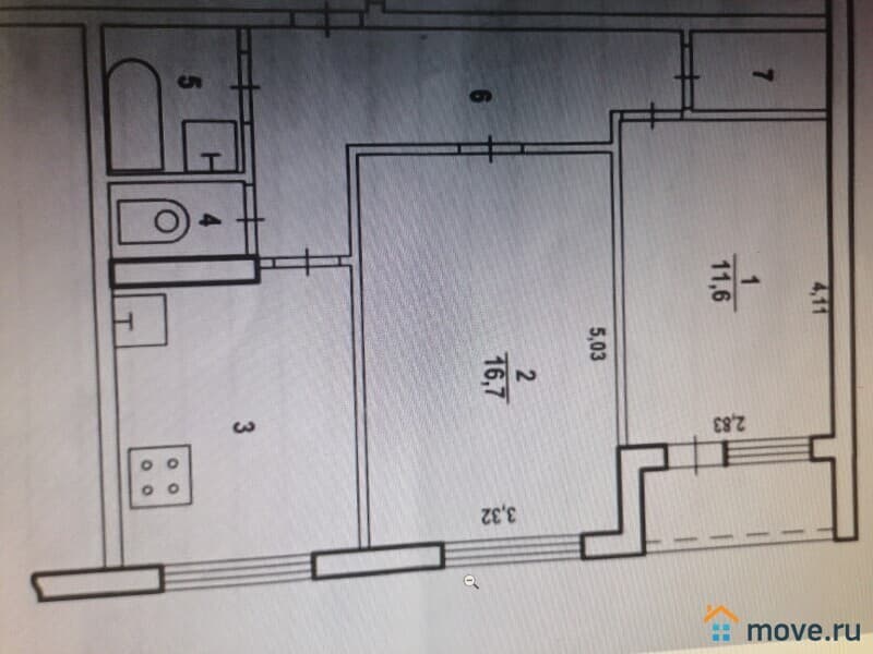 2-комн. квартира, 50.7 м²