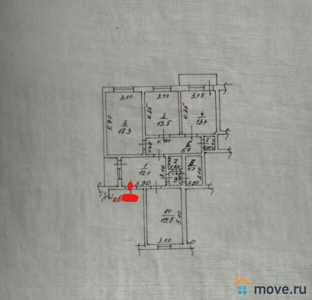 3-комн. квартира, 91 м²