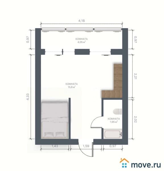 1-комн. квартира, 31 м²