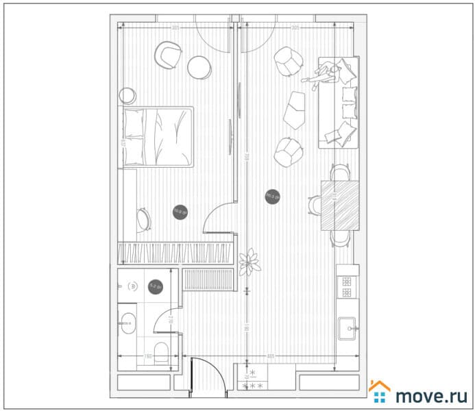 2-комн. квартира, 61.4 м²