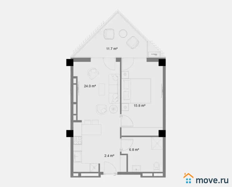 2-комн. квартира, 63 м²