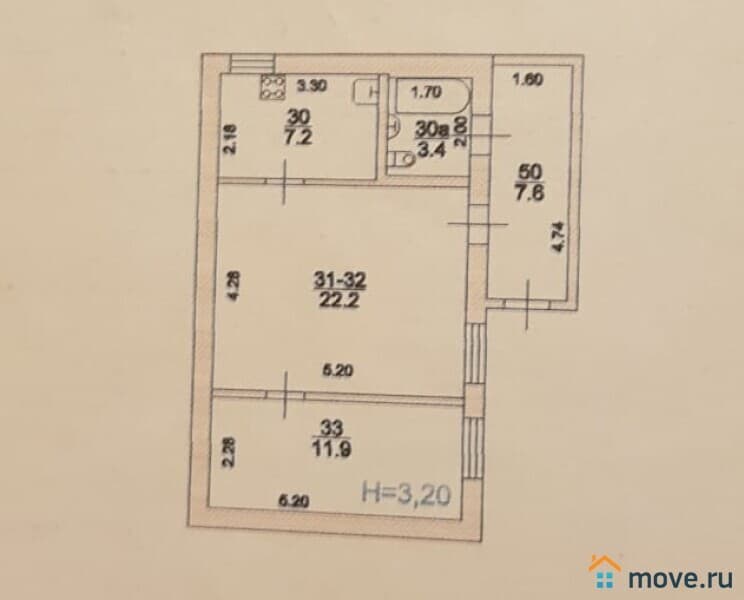 офис, 52.3 м²