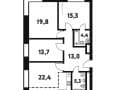Продать четырехкомнатную квартиру, 93.9 м², 5 мин. до метро пешком, этаж 3 из 35. Фото 3