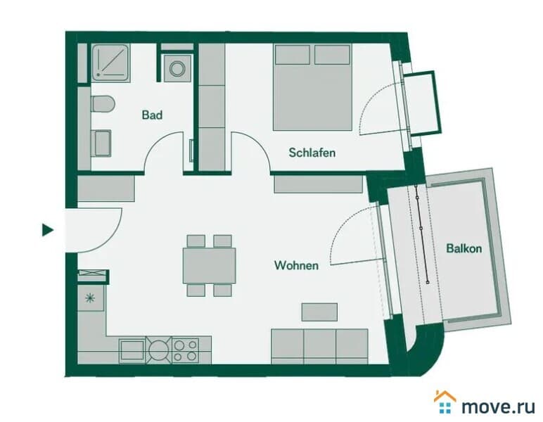 2-комн. квартира, 53.2 м²