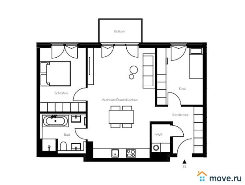 3-комн. квартира, 76.2 м²