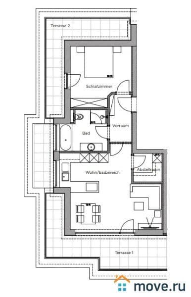 2-комн. квартира, 68.5 м²