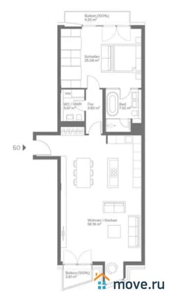 2-комн. квартира, 101.7 м²